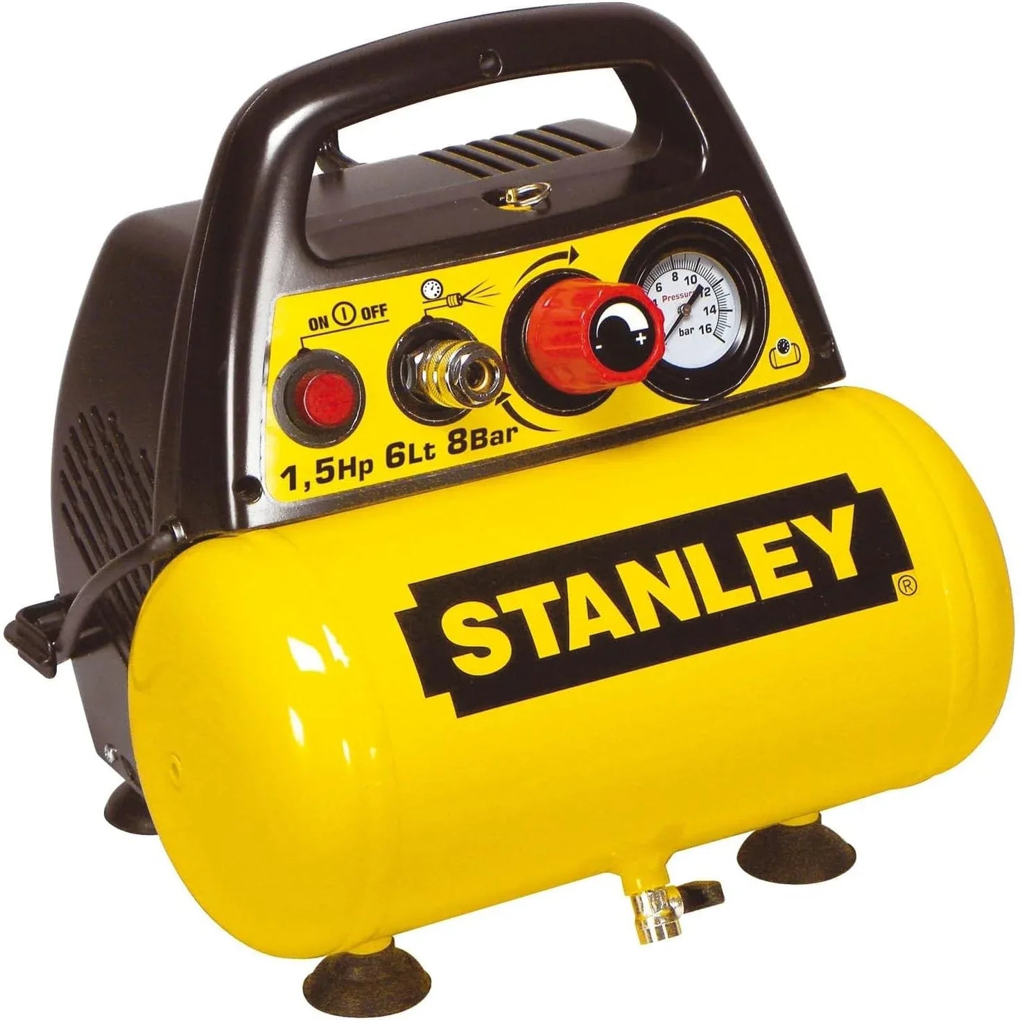 Stanley DN200/8/6 Air Compressor - 6L, 1.5 HP, Portable - Gomix Brands Outlet